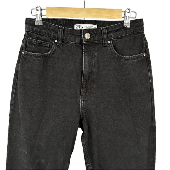 ZARA High Waist Straight Ankle Crop Jeans - Picture 4 of 8